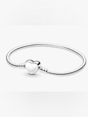 Authentic NEW Pandora Moments ENGRAVABLE Heart Clasp Snake Bracelet S925ALE